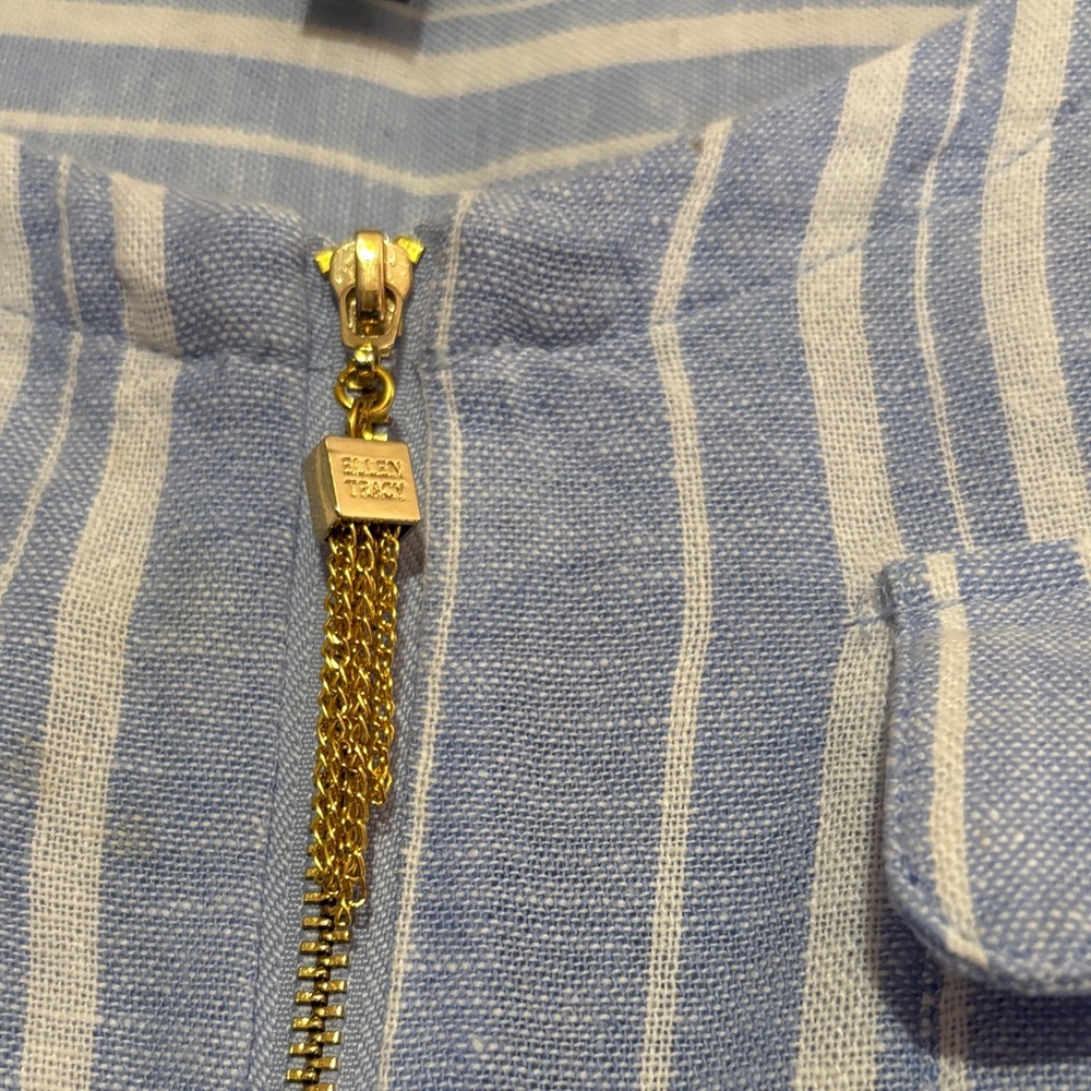 Ellen Tracy Blue and White Striped Blouse - Picture 3 of 8